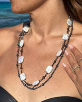 Grey Stone Necklace Set