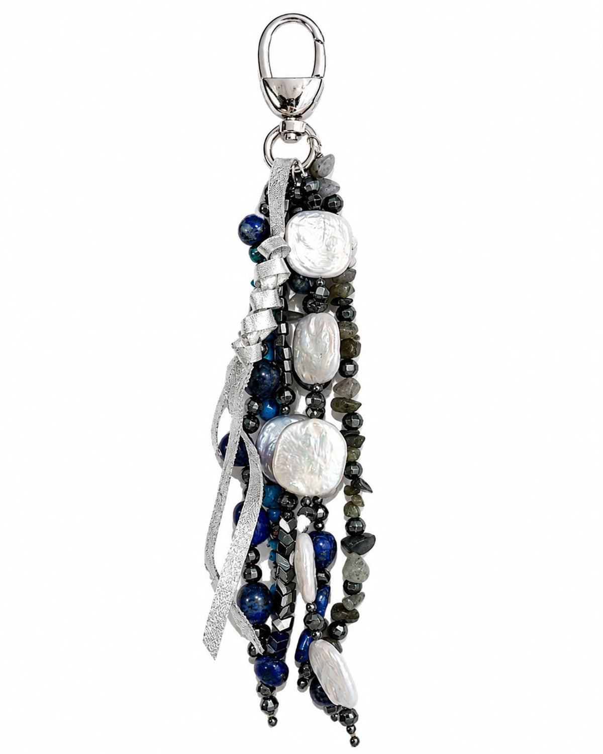 Blue Stones/Pearls Bag Charm