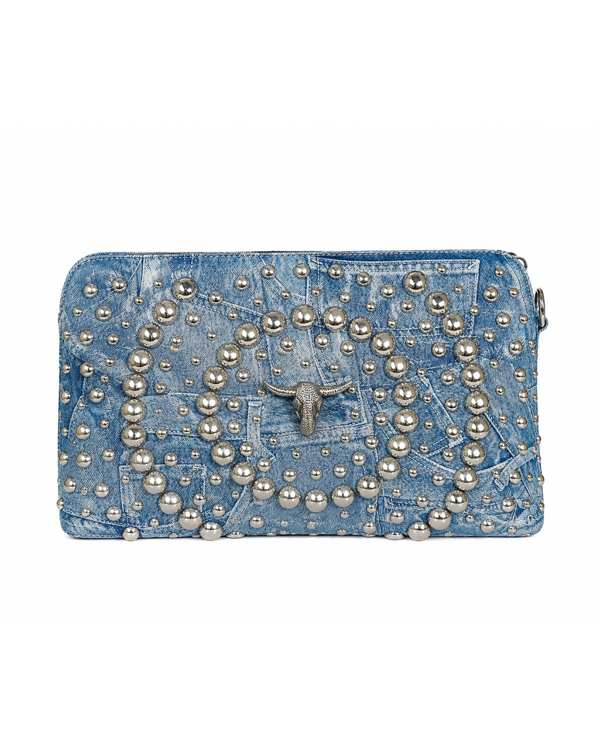 Denim Essential Rock Studded Clutch