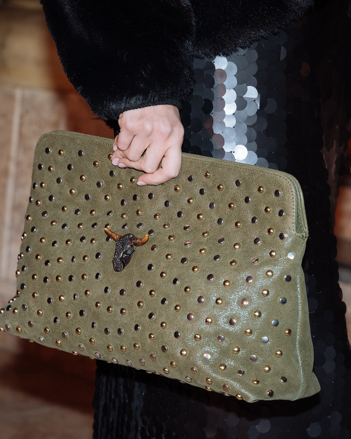 Essential Rock Studded Clutch