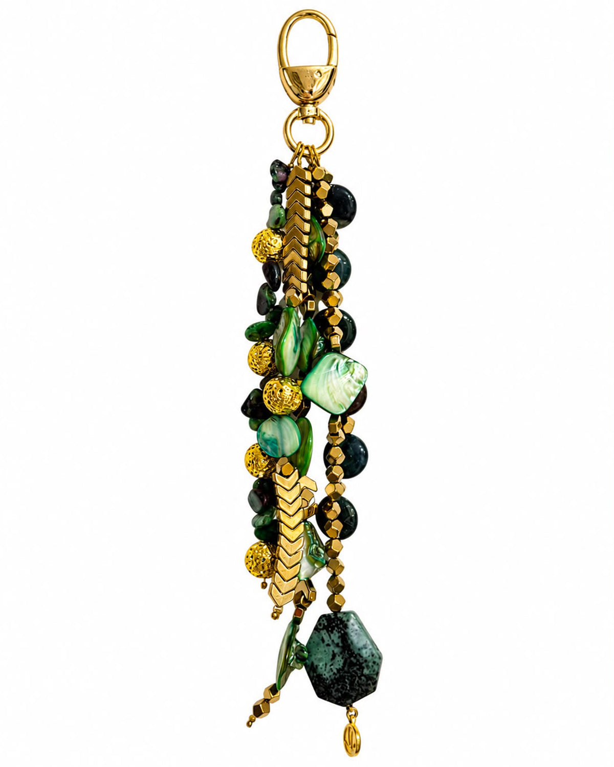Green Stones Bag Charm