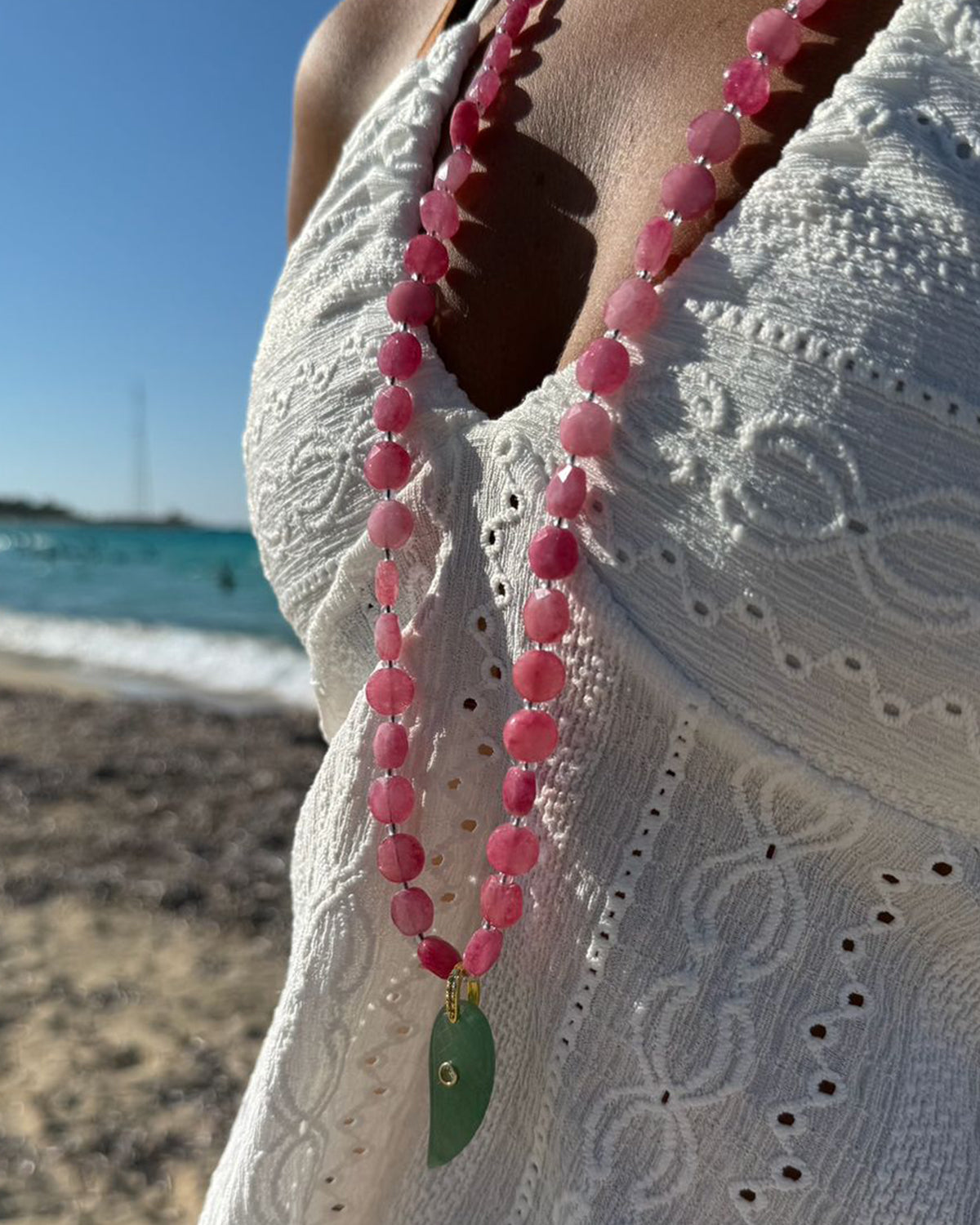 Pink Leaf Necklace