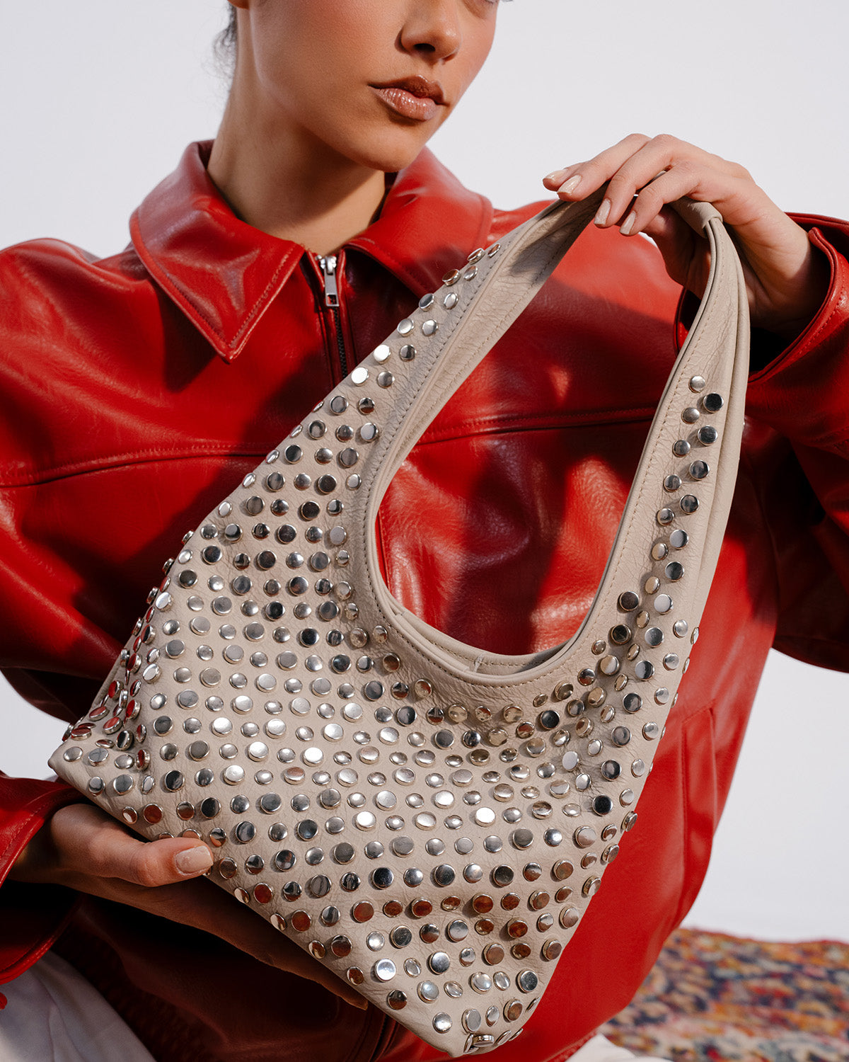 Midi Studded Luxe Bag – Sally Antar Midi Studded Luxe Bag – Sally Antar