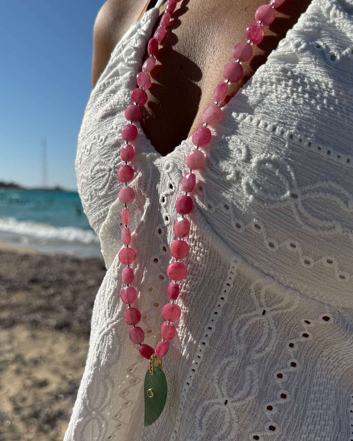 Pink Leaf Necklace