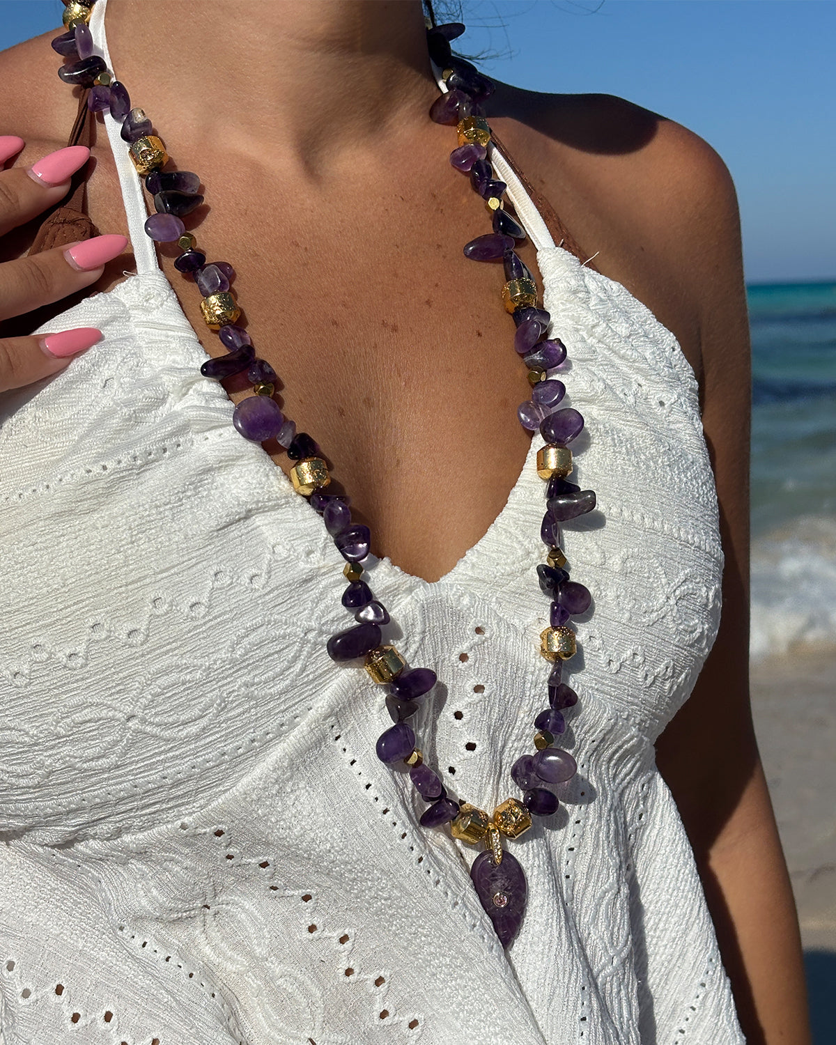 Purple Leaf Necklace