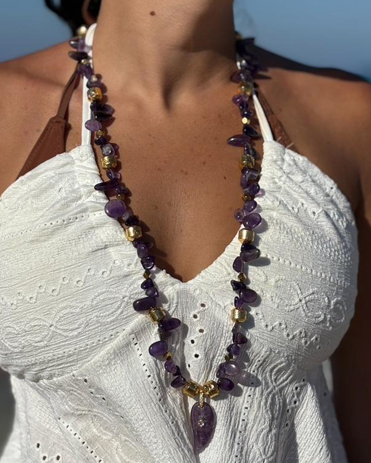 Purple Leaf Necklace